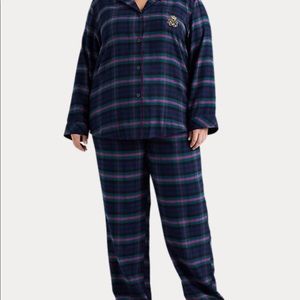 RALPH LAUREN BRUSHED TWILL PLAID PAJAMAS 1X